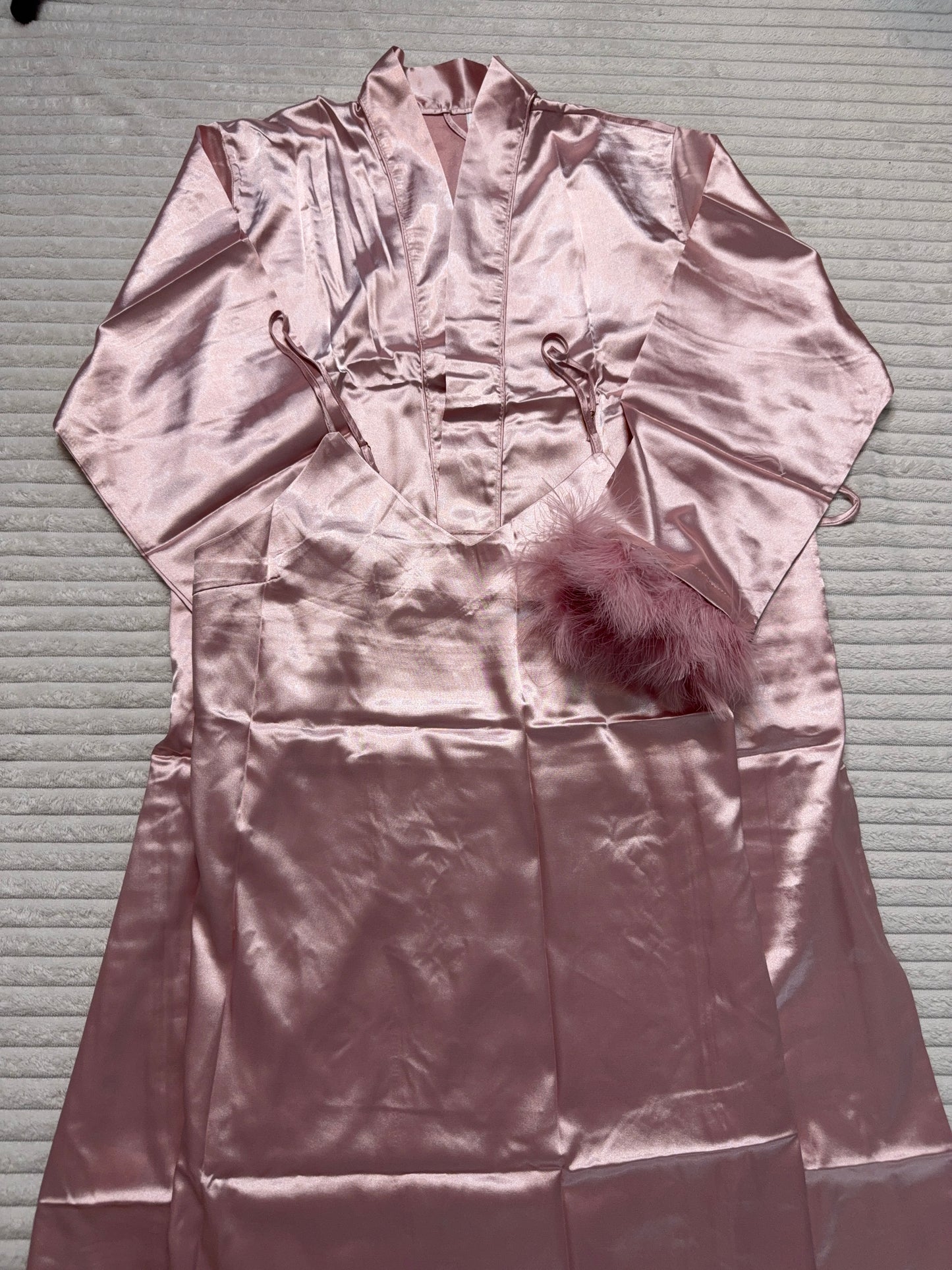 Kimono à plume & nuisette